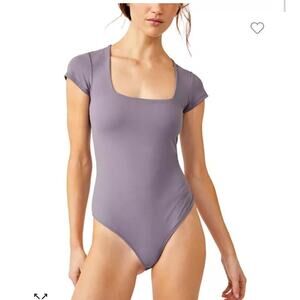 NWOT Free People Square Eyes Bodysuit in Blue Granite​​